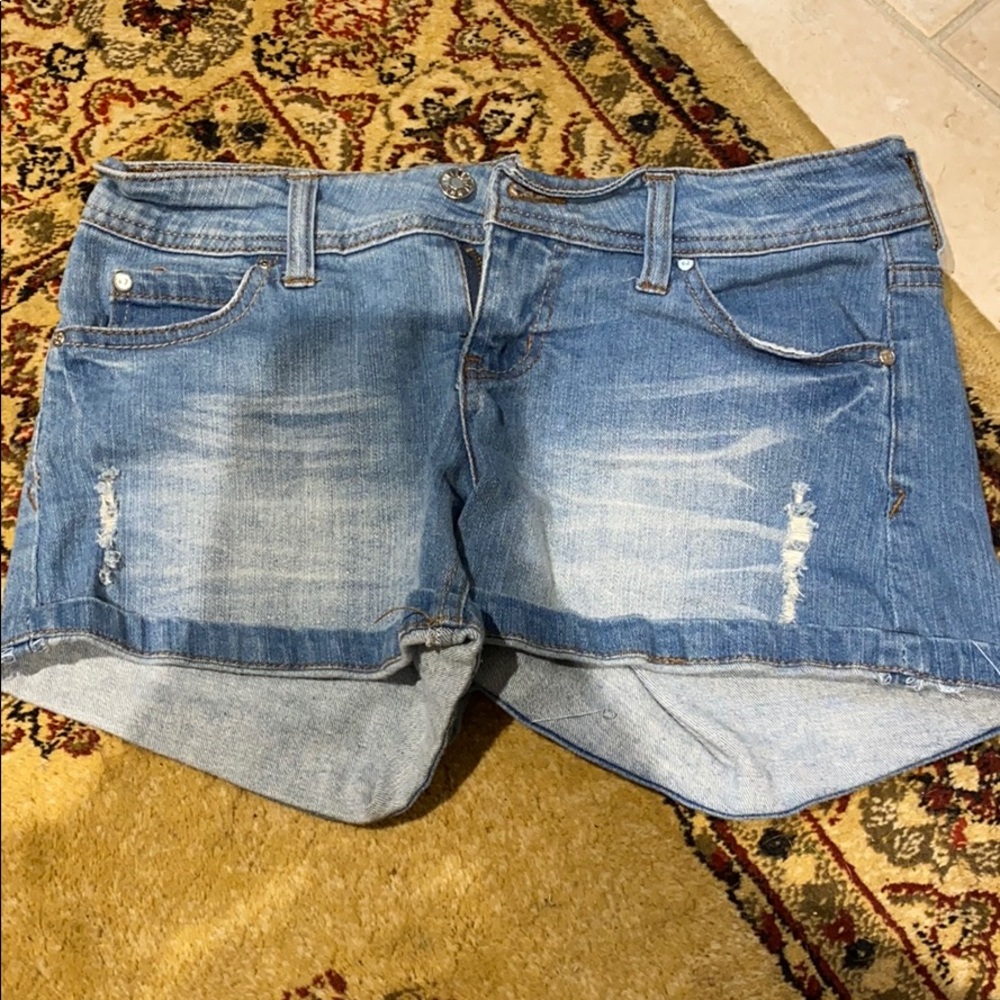 light washed jean shorts